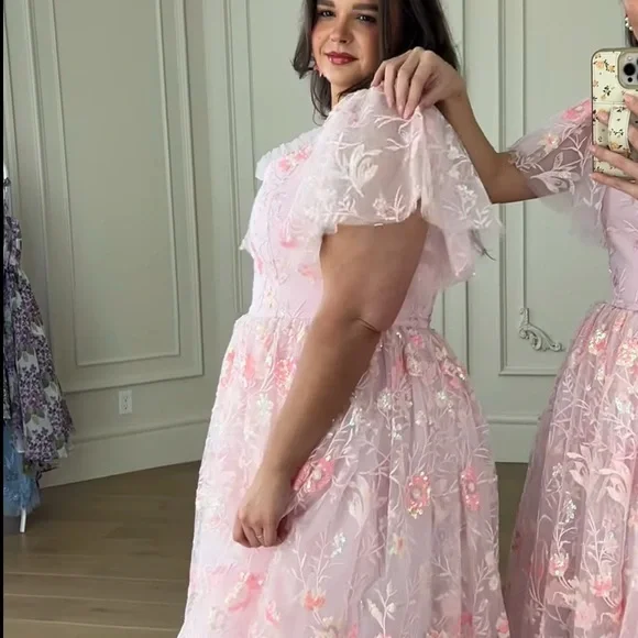 JessaKae Lavender Sequin Embroidered Dress - Picture 3 of 8